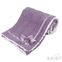 FBP202-PUR: Purple Chevron Cable Knit Wrap w/Bow
